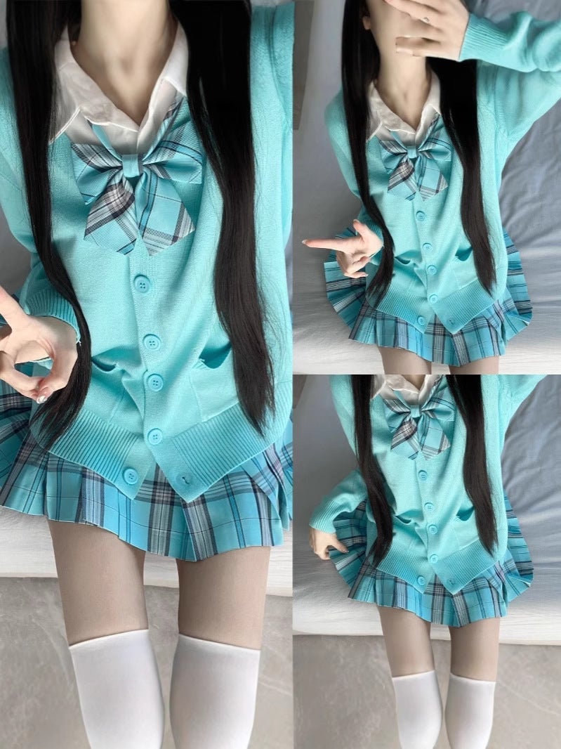 Best-Selling Preppy Jk Uniform Basic Outerwear Sweater Cardigan Jacket Student Commuting Layered Long-Sleeve Knitwear For - Image 5